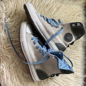 NWOT Converse Gray and Blue very High-Top Sneakers